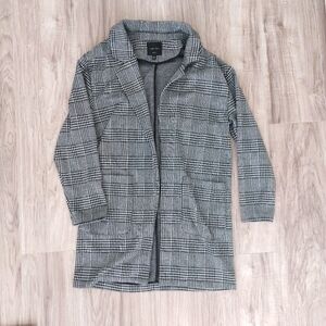 Love Tree Gray Plaid Trench Coat